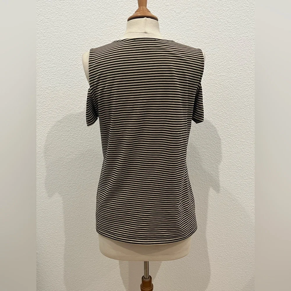 Michael Kors Size M Striped Col Shoulder‎ Tank Top